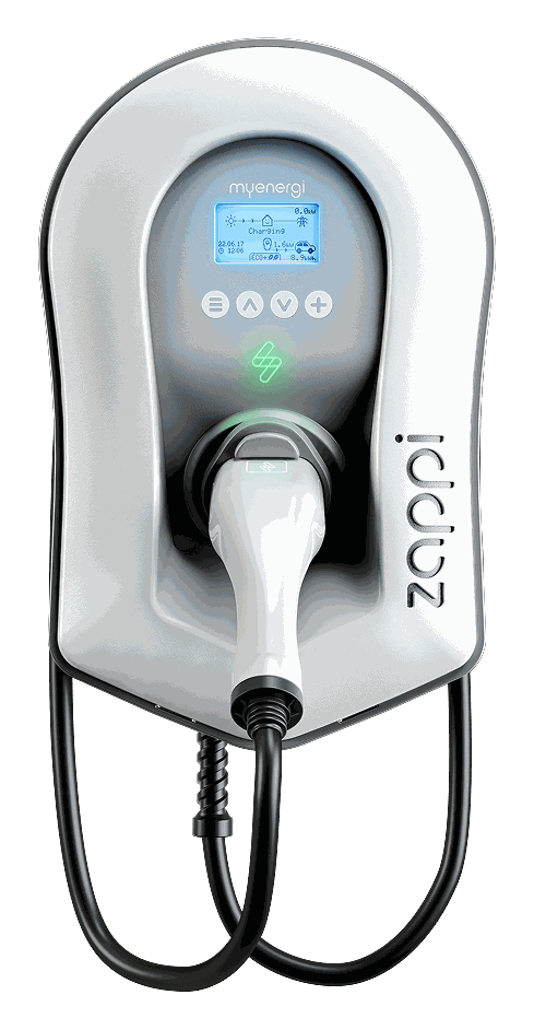 Smart EV wall charger with tethered cable